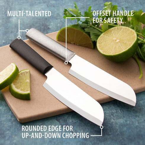 Rada Cutlery Cook’s Utility Knife (W240), 4.75" Stainless Steel Hollow Ground Blade, Made in USA, Black Handle...