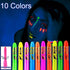 10 Colors Glow in The Black Light Face Paint Crayons Kit, UV Black Light Makeup Neon Face and Body Paint Sticks Markers for Mardi Gras Halloween M...