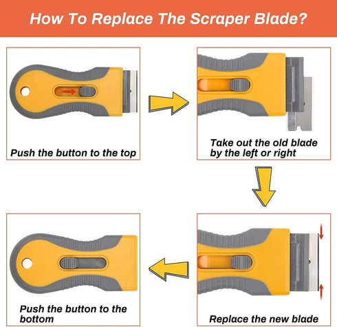 Razor Blade Scrape with 20pcs Extra Blades, Scraper Tool, Razor Blade Retractable, Paint Stripping Tool, Hob Oven Glass Cooker Cleaning Tool Non S...