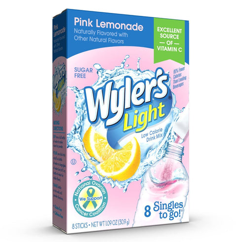 Wyler’s Light Pink Lemonade, Singles To Go, 8 Drink Sticks Per Box, 4 Boxes (32 Sticks Total)...