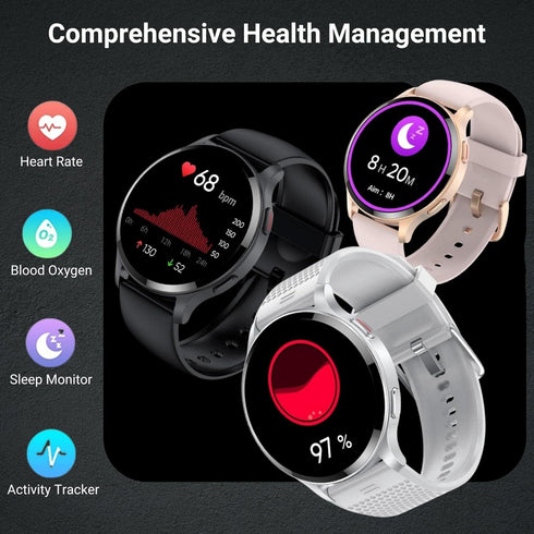 Smart Watches for Women Men (Call Receive/Dial), 1.5" Smartwatch with Call/Text/Heart Rate/Sleep/Calories Counter Game, IP68 Waterproof Fitness Tr...