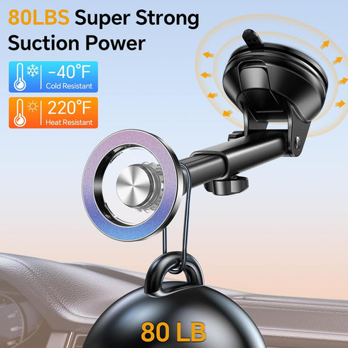 for iPhone MagSafe Car Mount? Windshield + Vent + Dash ?Window Magnetic Phone Holder Car Magsafe Accessories?20 Magnets+ Suction Cup?for iPhone 15...