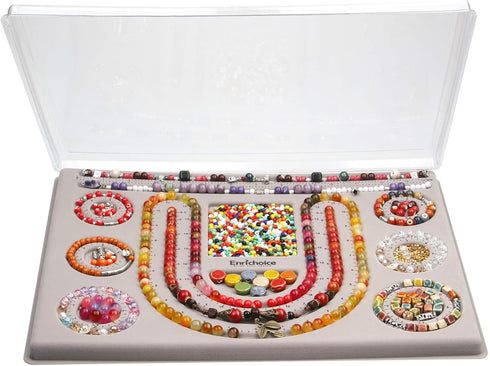 Enrichoice Combo Beading Board with Cover - Grey Flocked Jewelry Design Board for Necklace and Bracelet Making, Beading Mats, Trays, Bead Board fo...