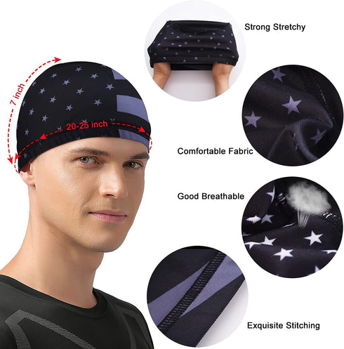 Skull Cap Helmet Liner Hard Hat Liner Running Beanie Head Wrap Bicycle Football Sweat Wicking Cycling Caps for Men Women...