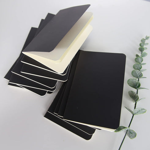 TWONE Pocket Notebook, 12 Pack Thin Cover Small Notebook for Taking Notes, Plain Paper, 30 Sheets, 3-1/2” x 5-1/2”, Black Cover...
