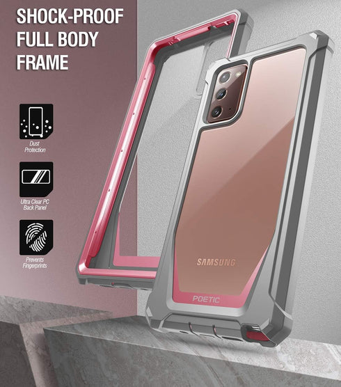 Poetic Guardian Series Designed for Samsung Galaxy Note 20 Case, Full-Body Hybrid Shockproof Bumper Cover, Without Built-in-Screen Protector, Pink...