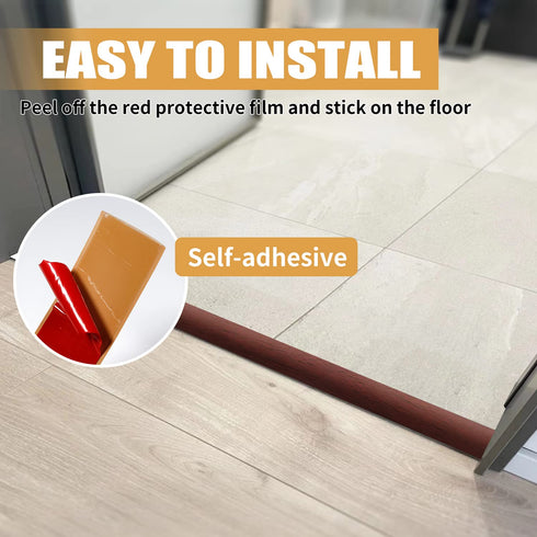 Floor Transition Strip, 3.3 Ft Self Adhesive Vinyl Flooring Transition Strips Wood to Tile Floor Divider Strip for Joining Floor Gaps Tiles Carpet...