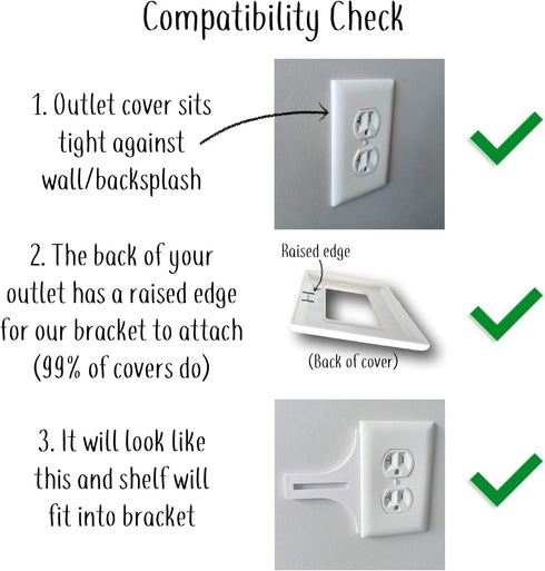 The Easy Outlet Shelf by Mount Genie - Works With All Outlets - 60 Second Install - Hidden Cord Cable Storage - Perfect Google Home Mount, Nest Wi...