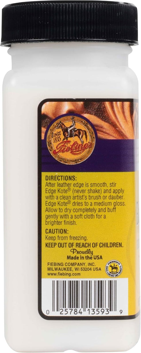 Fiebing's Edge Kote (4oz, Neutral) - Leather Edge Paint for Shoes, Furniture, Purses, Couches, Belts - Flexible, Water Resistant, Semi Gloss Color...