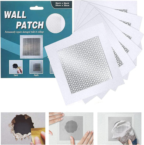 Drywall Repair Patch 4 Inch 6 Pack, Safe Mend Wall Repair Self Adhesive Fiberglass Wall Repair Patch Kit, Aluminum Metal Sheetrock Ceiling Dry Wal...