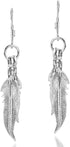 AeraVida Spectacular Double Feather .925 Sterling Silver Dangle Earrings | Luxurious and Elegant Feather Jewelry for a Timeless Look...