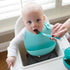 Dr. Brown's Baby Bib with Adjustable Collar and Fox Design, 100% Silicone & Waterproof, Teal/Purple, 2-Pack...