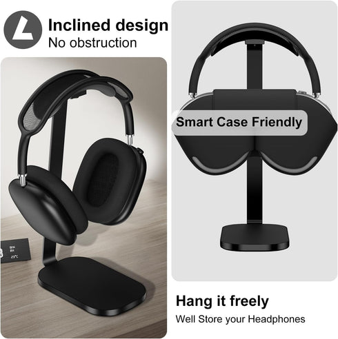 Headphone Stand for AirPods Max, Headset Holder with Aluminum Supporting Rod, Heavy Base Desk Stand Headphones Support Accessory for All Headphone...