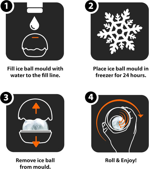 Final Touch On The Rock Glass with Ice Ball Mold - Elevate Your Whiskey, Scotch & Bourbon Experience | Enhanced Aromas, Long-lasting Ice, Generous...