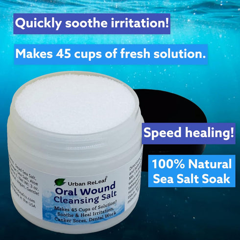Urban ReLeaf Oral Wound Cleansing Salt ! Makes 45 Cups of Healing Solution. Soothe, Heal Irritation, Dental Work. 100% Natural, Braces, Mouth, Gum...