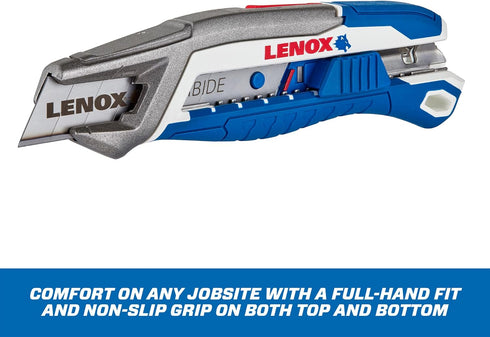 Lenox Tools Ergonomic Utility Knife, Fast Snap with Magnetic Blade Loading 18mm, Slider Integrated Snapper Knife (LXHT10597)...