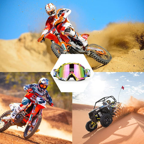 JAMIEWIN Motocross Goggles for ATV, Dirt Bike, Motorcycle, UTV & MX - OTG Offroad Riding Goggles with Anti UV, Dustproof & Anti Fog Protection for...