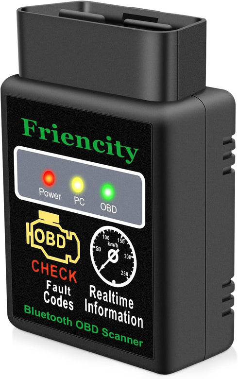 Friencity OBD2 Scanner Bluetooth for Car, Code Reader & Diagnostic Tools for iOS, Android and Windows, Wireless OBD II Scan Tool for Reset & Clear...