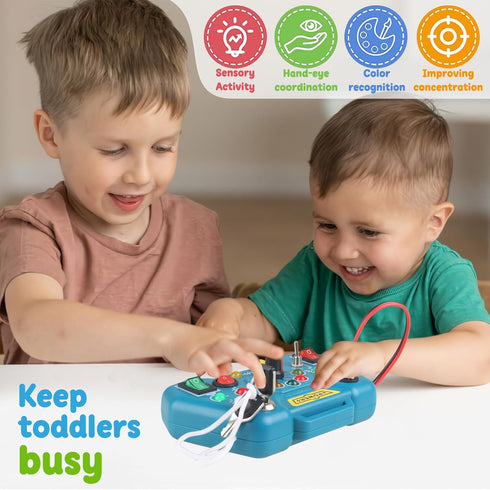 Toddler Busy Board for 2-4, Montessori Sensory Board, Sensory Toys for Toddlers 1-4 Year Old, 18 Month Old Toys, Toy for 2 Year Old Boy, One Year ...