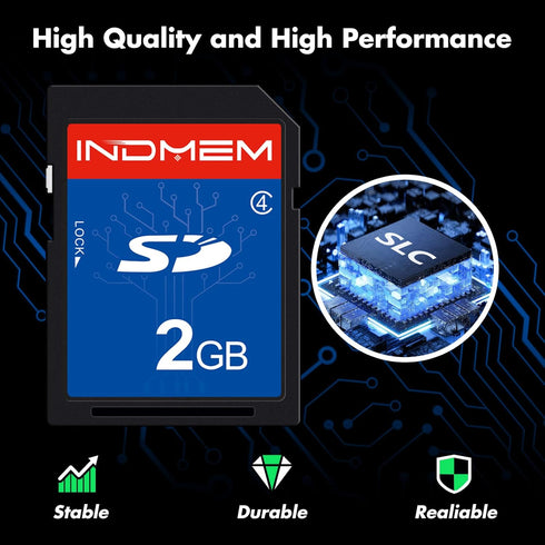 INDMEM 2 Pack SD Card 2GB Class 4 Flash Memory Card 2G SLC Stanard Secure Digital Cards (2PC)...