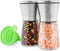 Stainless Steel Salt and Pepper Grinder Set of 2 - Pepper Mill & Salt Mill with Adjustable Coarseness - Glass Spice Shakers - Easy Clean Ceramic G...