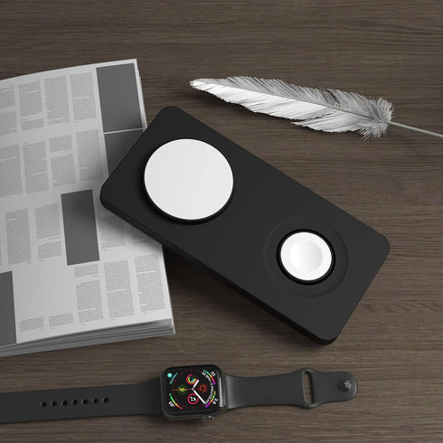 M13 2 in 1 Magnetic Wireless Charging Station,Qi Certified Charging Pad, Ultra Thin with QC3.0 Adapter for Dual Devices iPhone 14 13 Pro Max/Apple...