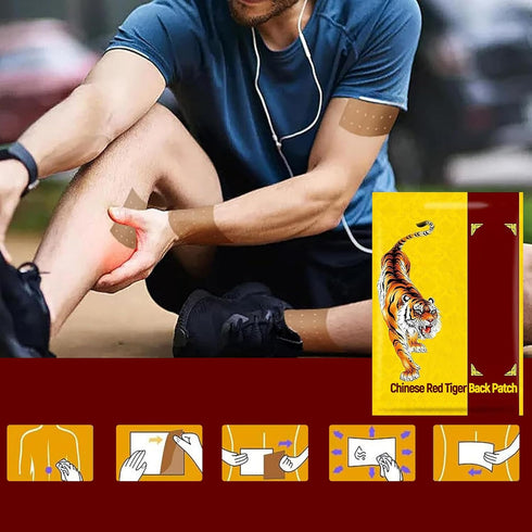 64 Pcs Ultra Strength Red Tiger Heat Patches - Effective Muscle and Joint - 8 Packs of 8 Each for Shoulder, Knee, and Neck...