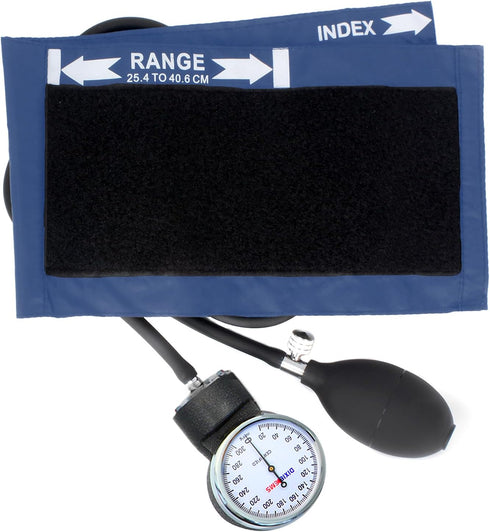 Dixie Ems Deluxe Aneroid Sphygmomanometer Blood Pressure Set W/Adult Cuff, Carrying Case and Calibration Tool - Navy...