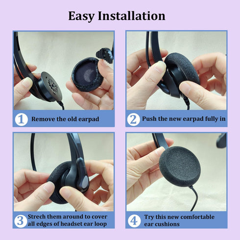 Replacement Ear Pads for Jabra Headset Foam Ear Cushions Compatible with Jabra Biz 1500 1900 2300 2400 GN2000 GN2100 GN2025 GN9120 GN9125 PRO 920 ...