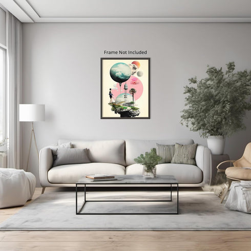 Posterizer 1 pcs-surreal sci-fi futuristic collage-Abstract & Modern Art-Retro Art-Gift for Men Women Entrepreneur Teens-Decor for Home & Office- ...