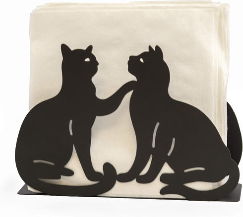 Mango Steam Tabletop Napkin/Tissue & Letter Holder For Home, Kitchen, Restaurants (Cat, Black)...