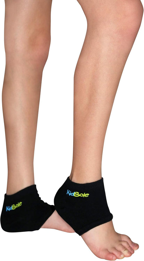KidSole Gel Heel Strap for Kids with Heel Sensitivity from Severs Disease, Plantar Fasciitis. (Black) (Kids Sizes 1-6, Black)...