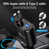 Retractable Car Charger,66W 4 in 1 Super Fast Charge Car Phone Charger,Retractable Cables (31.5 inch) and 2 USB Ports Car Charger Adapter for iPho...