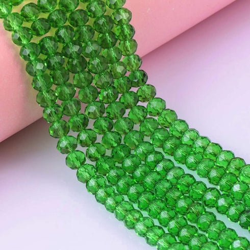 4mm 515Pcs Crystal Glass Beads, Glass Beads for Jewelry Making, Briolette Bead, Faceted Briollete Rondelle Crystal Glass Beads, Glass Beads Perfec...