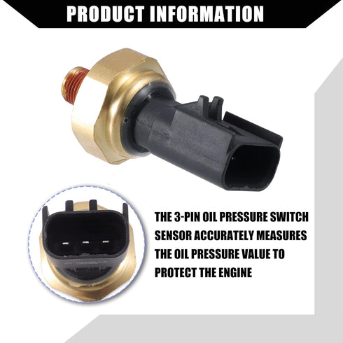 5149062AA / Front/Engine Oil Pressure Sensor for Chrysler Town & Country 2011-2016 / Oil Pressure Sensor Sender Switch/Plastic / 1 Pcs/Black...