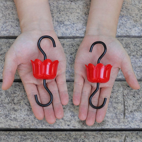 Ant Moat for Hummingbird Feeders, Hummingbird Feeders for Outdoors Hanging, Hummingbird Feeder Ant Guard 4 Hook with 4 Brushe, Red...