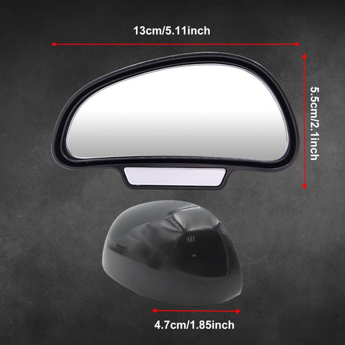 Car Blind Spot Mirror, HD Glasses Car Auxiliary Mirrors, Car Rearview Mirror Convex Wide Angle Stick + Clip On, Adjustable for Cars SUV Trucks Lef...