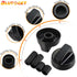 Blutoget 4 Pack Black Universal Control Knobs with 12 Adapters - Compatible for Oven Stove Range - Universal Stove Knobs - Wide Range of Availability