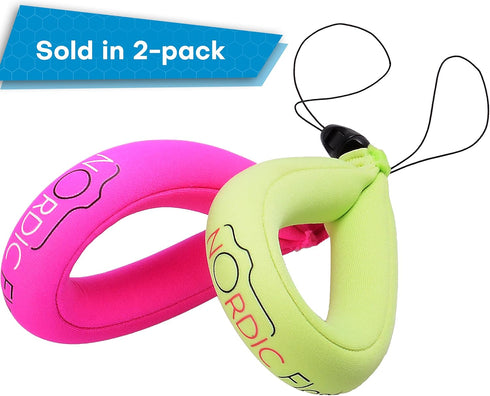 Waterproof Camera Floaty (2-Pack) – Floating Strap for Action Cameras, GoPro Accessories, DJI Floating Handle, Phone Floating Strap, and Pool Floa...
