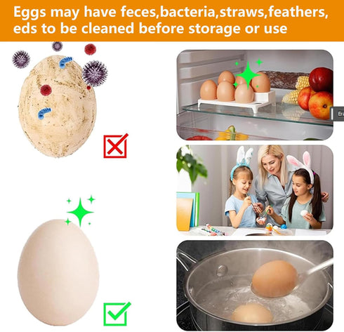 Silicone Egg Brush Cleaner, Egg Cleaner for Fresh Eggs, Egg Washer Brush for Cleaning Fresh Eggs, Reusable Cleaning Tools for Egg Washer (White 1P...