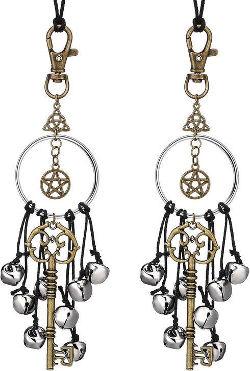 Witch Bells for Door Witchcraft Bells Supplies Wiccan Decor Altar Bell Antique Magic Keys Witchy Wicca Home Protection Decor Kitchen Witch Decor (...