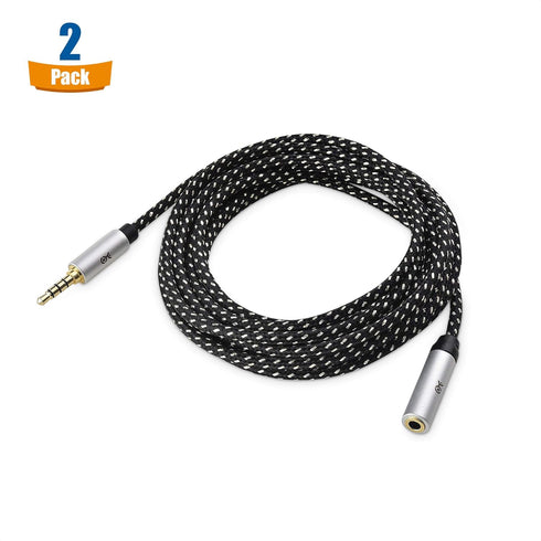Cable Matters 2-Pack Headset Extension Cable 10 ft (3.5mm Extension Cable/TRRS Extension Cable, Gaming Headset Extension Cable) with Mic Support i...