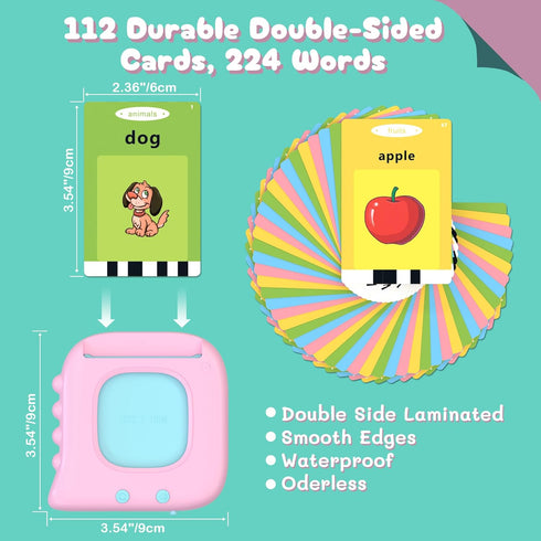 Girls Birthday Gift, 224 Sight Words Talking Flash Cards, Pocket Speech Therapy Toys for Toddlers, Montessori Learning toys 1 2 3 4 5 Year Old, Se...