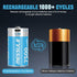 Rechargeable Lithium D Batteries with 4 in 1 USB-C Charge Cable,4 Pack D Cell Li-ion Battries,LR20 1.5V D Size Cell Battery Replacement 7500mWh fo...