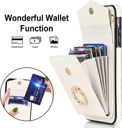 Asuwish Phone Case for iPhone Xs X 10 10s Wallet Cover with Tempered Glass Screen Protector and RFID Blocking Ring Card Holder Cell iPhoneX iPhone...