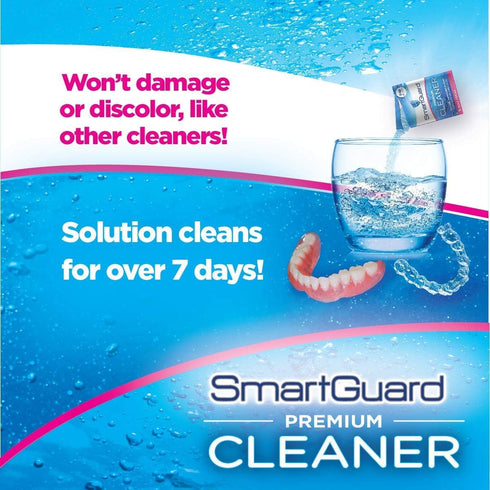 Premium Cleaner Crystals & Cleaning Case -(110 Cleanings)- Removes Stain, Plaque, & Bad Odor from Clear Braces, Dentures, Night Guards, Mouth Guar...