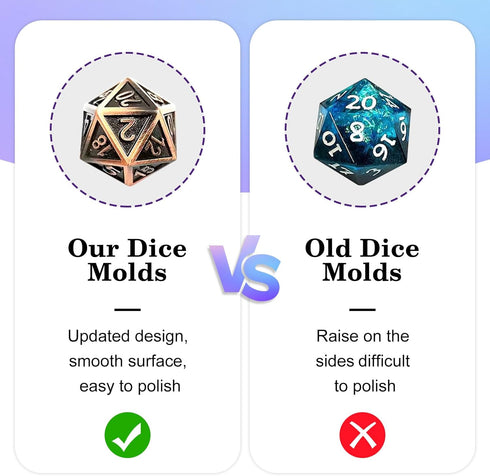 Large Dice Resin Molds DND Silicone Molds Set of 7 Dice Epoxy Resin Molds Dice Silicone Molds for DIY Dices Making Table Board Game Role Playing G...