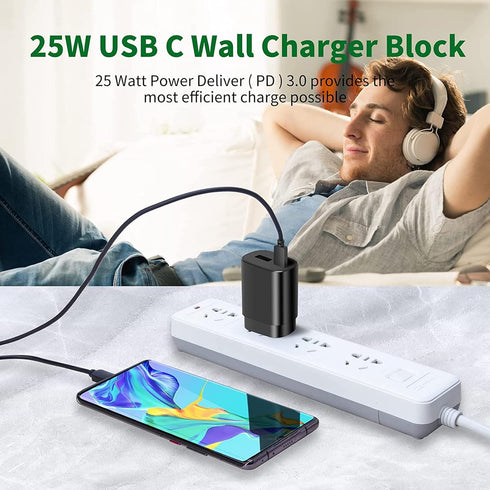 USB C Charger Fast Charger 25W Super Fast Charging Block Compatible Samsung Galaxy S23 S22+ S22 Ultra S21+ S21 Ultra 5G S9 S8 Plus S10 S10e S20 FE...