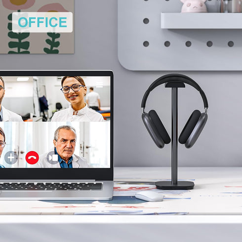Headphone Stand, Desktop Headset Holder Heavy Base Desk Earphone Stand Aluminum Gaming Headset Hanger Rack for AirPods Max, AirPods, AirPods Pro, ...