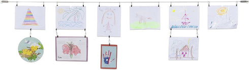 Wallniture Curtain Rod Set for Tapestry, Kids Crafts, Wall Decor Picture Hanging Kit with 24 Metal Clips...